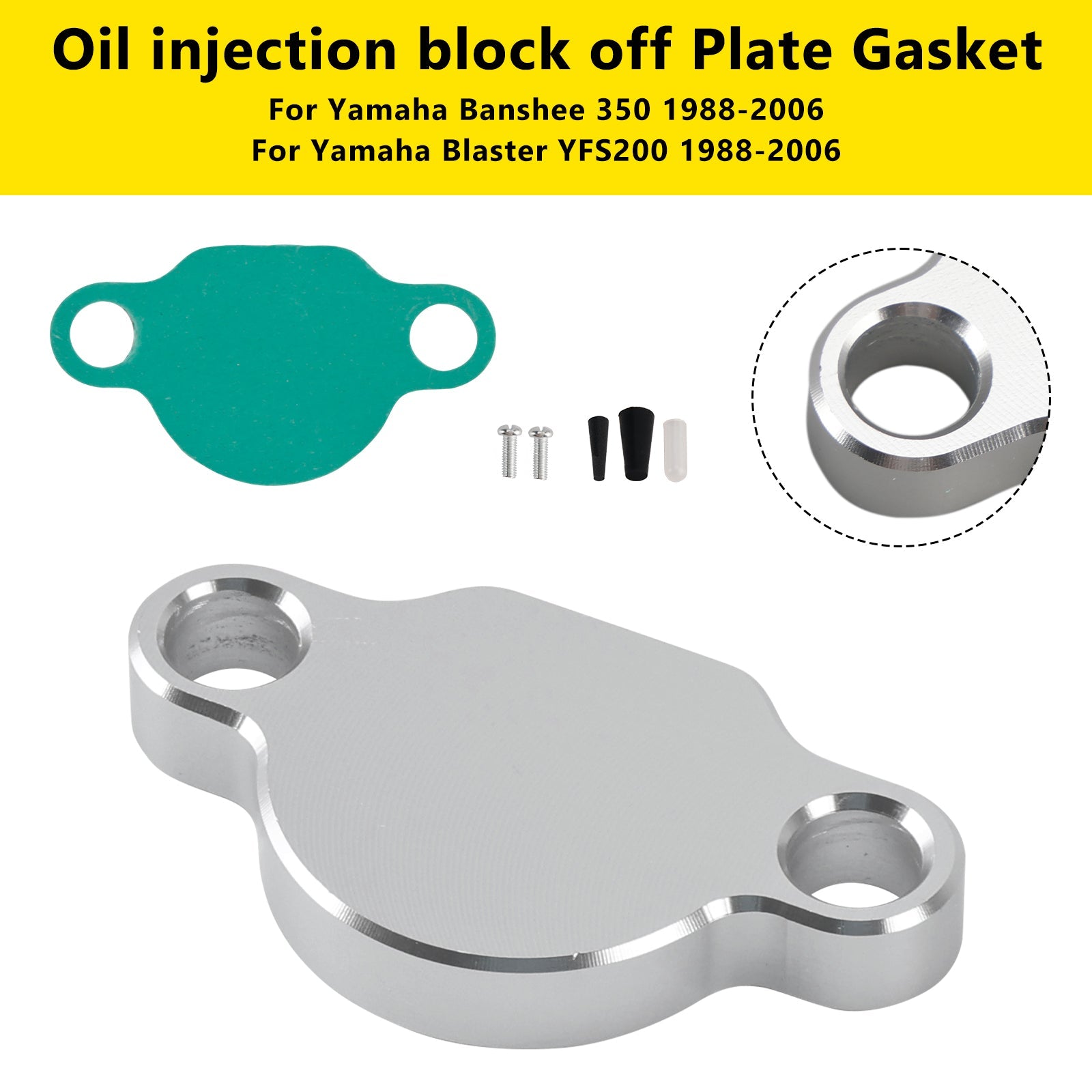 Oil injection block off Plate Gasket For Yamaha Blaster YFS200 Banshee 350