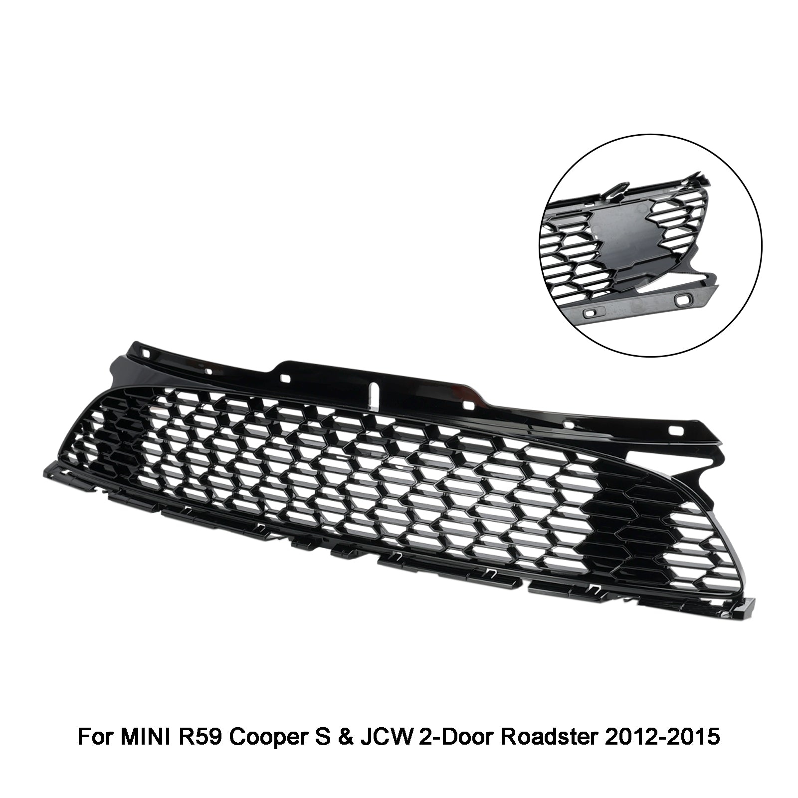 2012-2015 MINI R59 Cooper S & JCW 2-Door Roadster Gloss Black Front Bumper Grill Grille