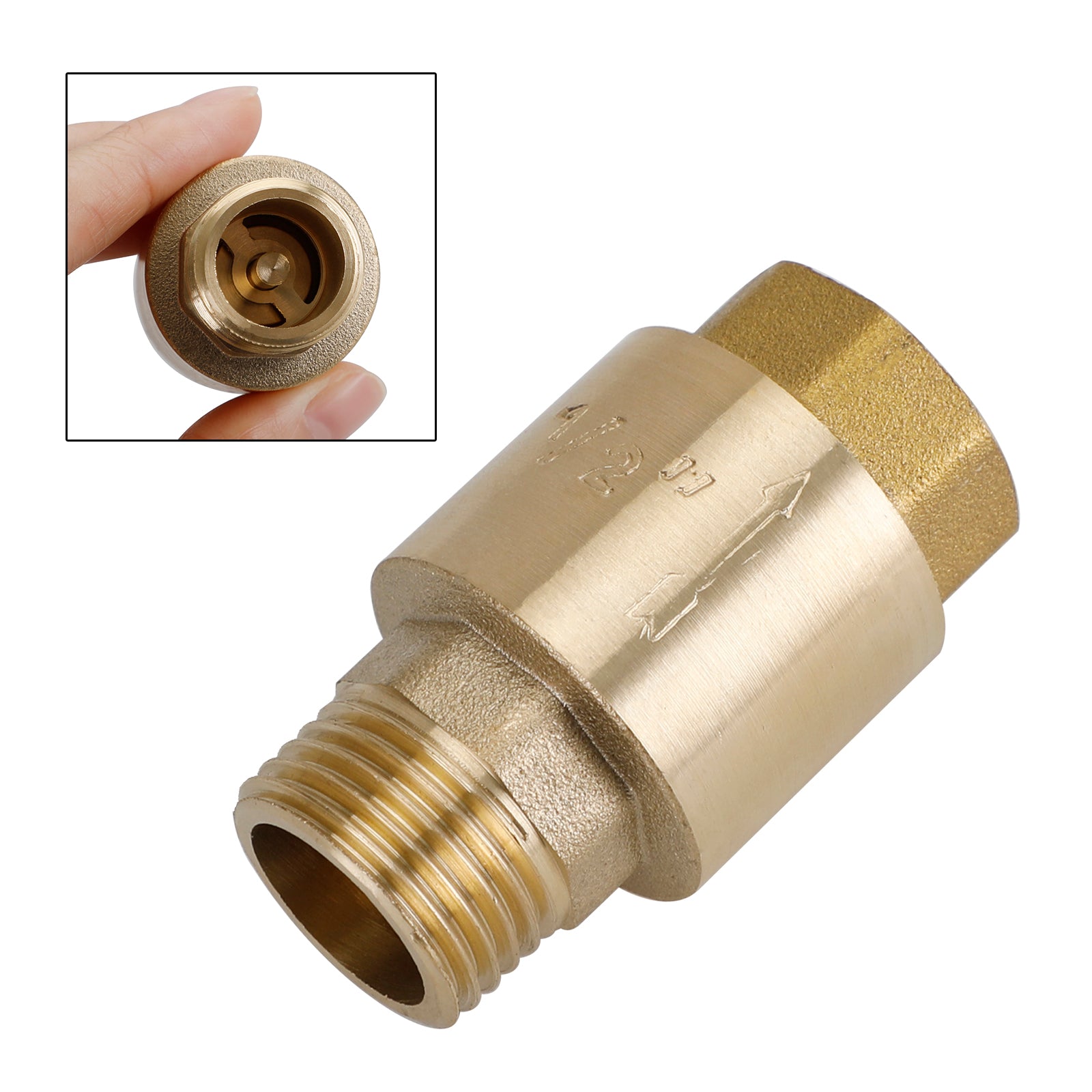 Brass Check Valve G1/2" G3/4" G1" M To F Thread Non-Return Backflow Prevention, G1/2"
