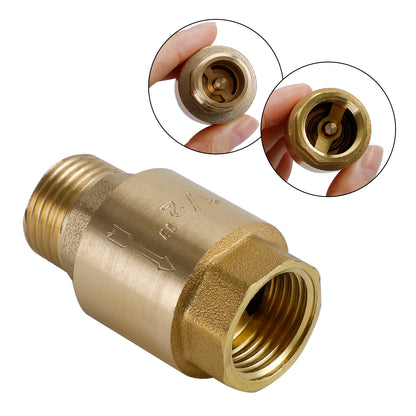 Brass Check Valve G1/2" G3/4" G1" M To F Thread Non-Return Backflow Prevention, G1/2"