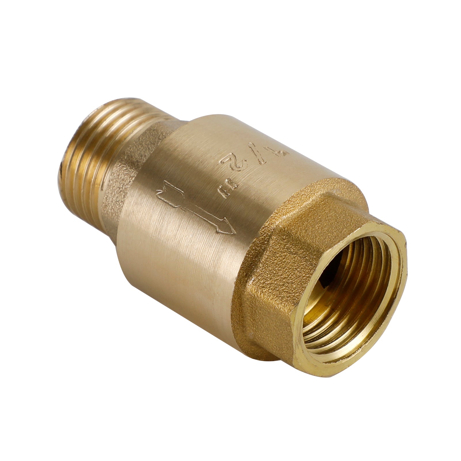 Brass Check Valve G1/2" G3/4" G1" M To F Thread Non-Return Backflow Prevention, G1/2"