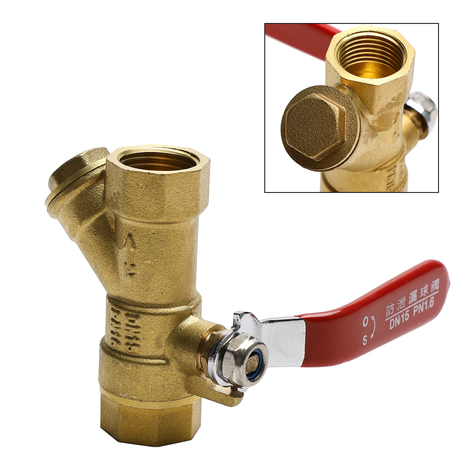 1/2" BSP Brass Y Type Strainer Filter Ball Valve Equal Female Thread