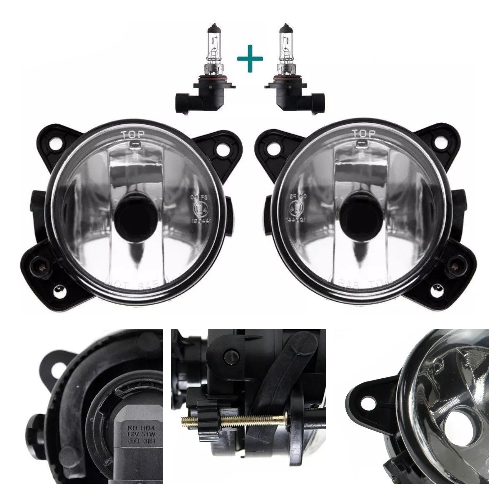 2006-2010 Skoda Roomster Pair Front Fog Light With Bulbs