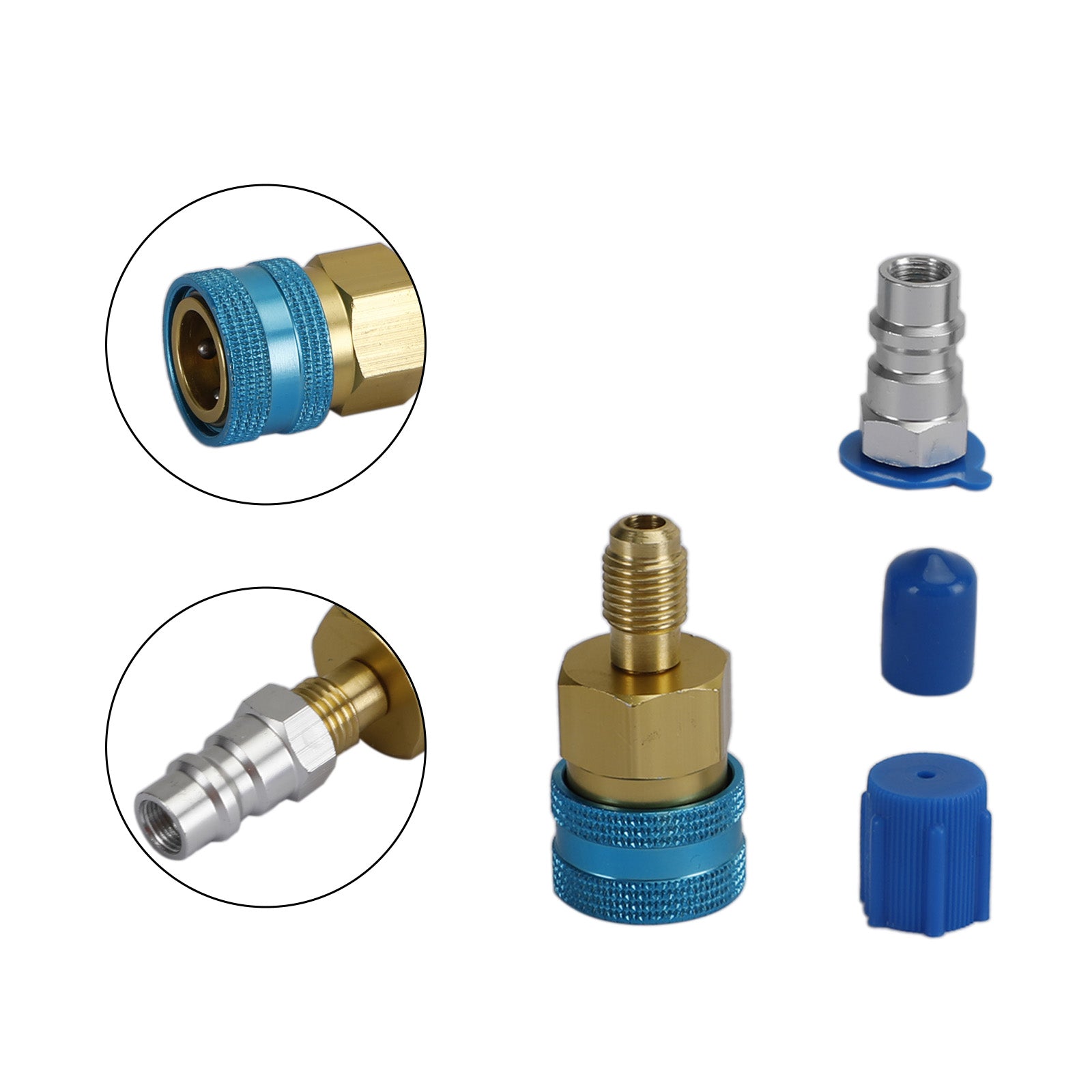 Low Side Quick Coupler R1234YF To R134A Ac Charging Hose Adapter Fitting
