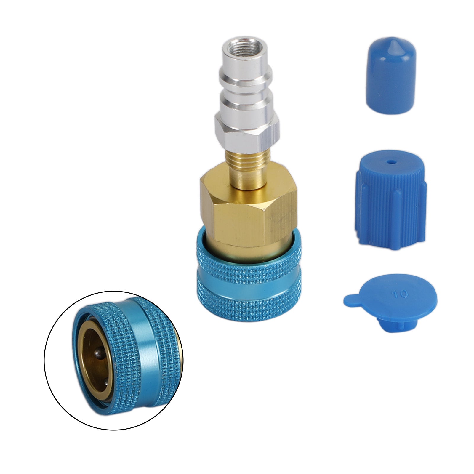 Low Side Quick Coupler R1234YF To R134A Ac Charging Hose Adapter Fitting