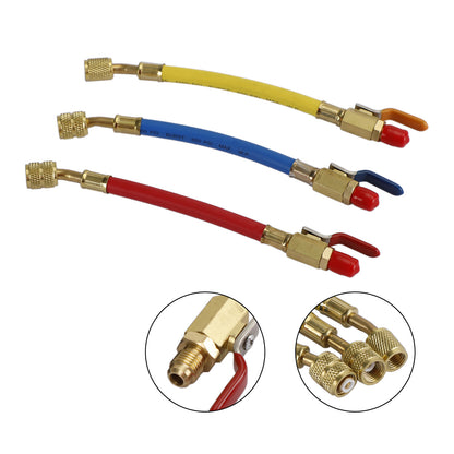 3Pcs R410A Charging Hose With Ball Valves For Refrigeration Air Condition HVAC