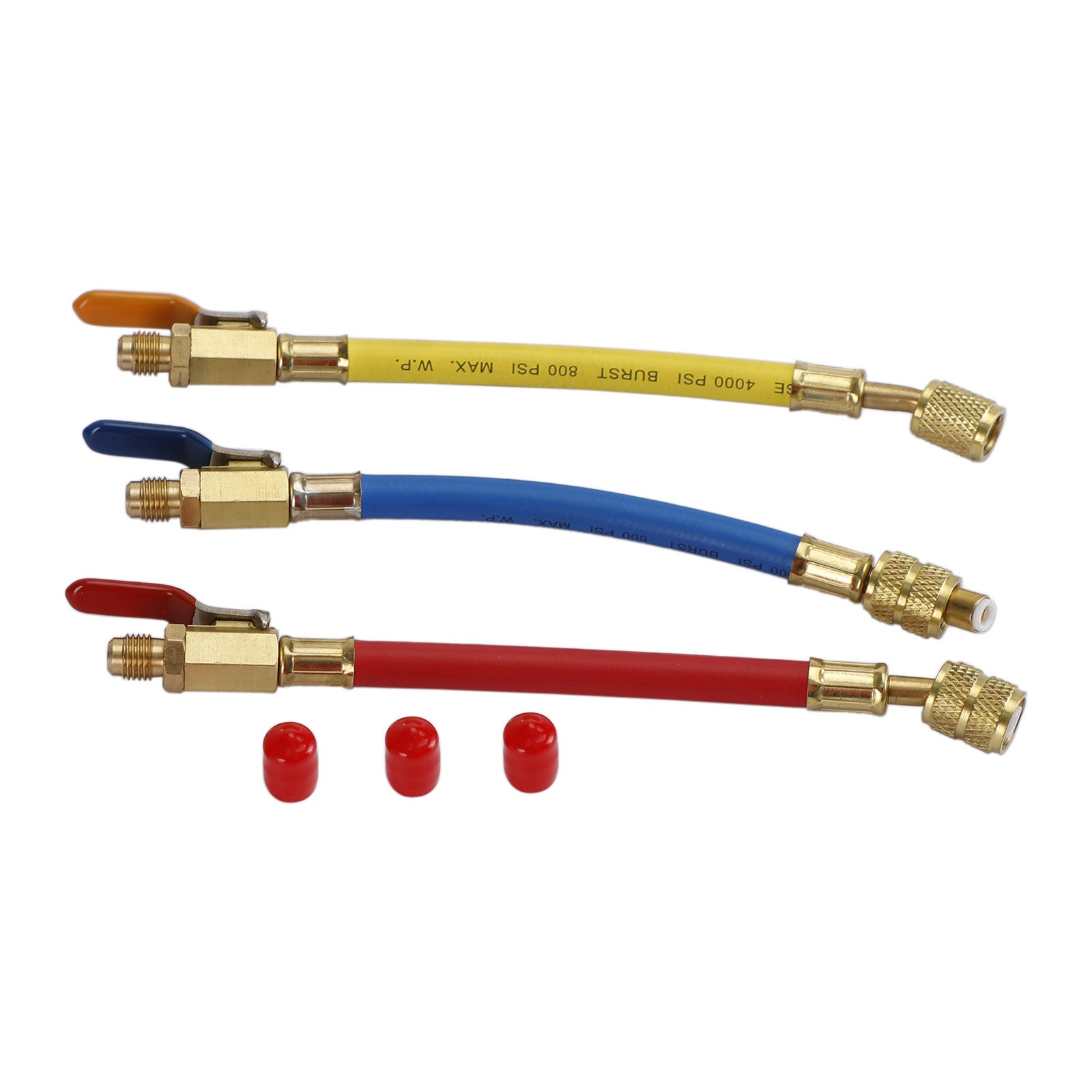Charging Refrigeration Hose Air Condition HVAC 3Pcs R410A Ball Valves Set