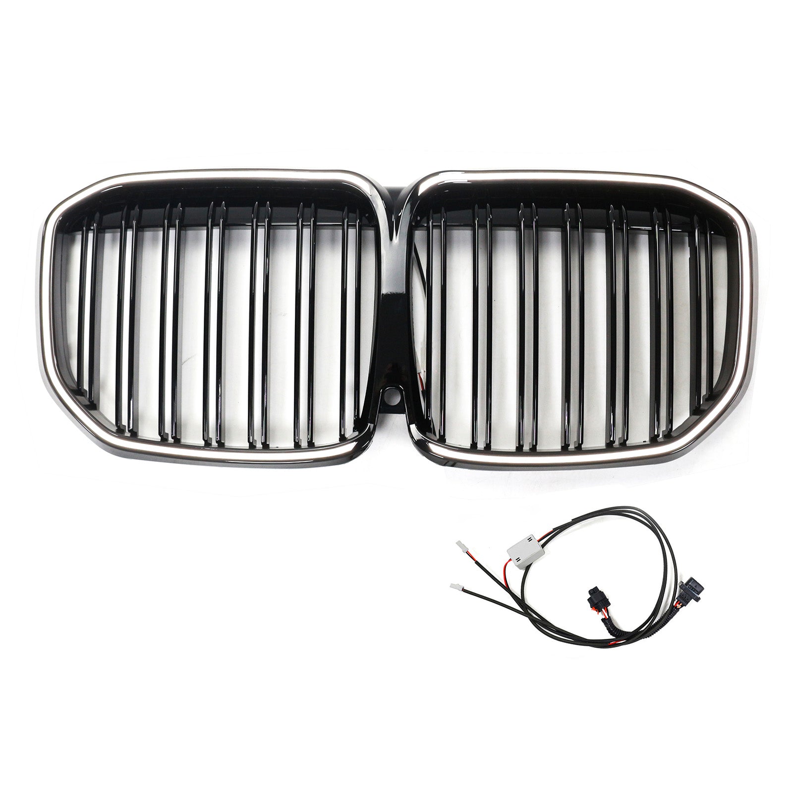 2019-2022 Fit BMW X7 G07 Double Slat Gloss Black Front Kidney Grill Grille