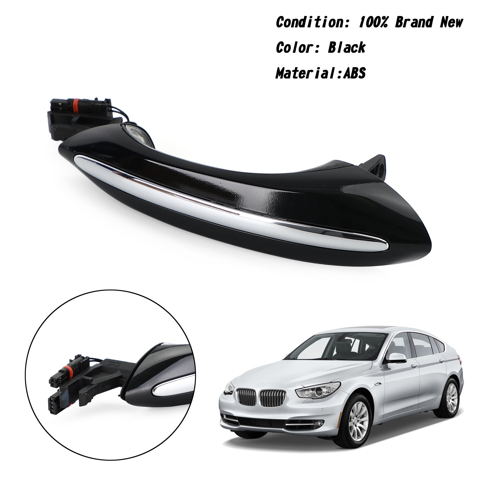 Black Exterior Left+Right Door Handle 51217231931/51217231934 For BMW F10 F01