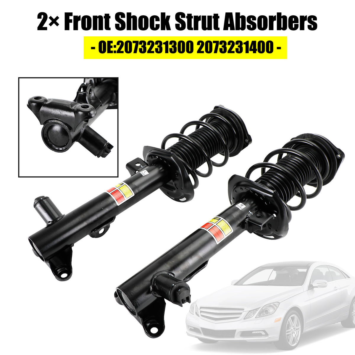 2× Front Shock Strut Absorbers for Mercedes-Benz C E Class 2073231300 2073231400