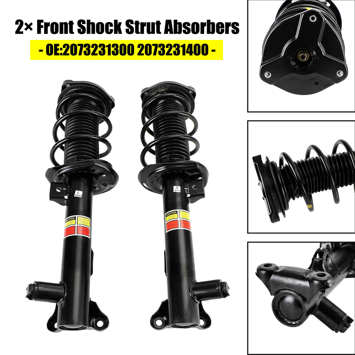 2× Front Shock Strut Absorbers for Mercedes-Benz C E Class 2073231300 2073231400