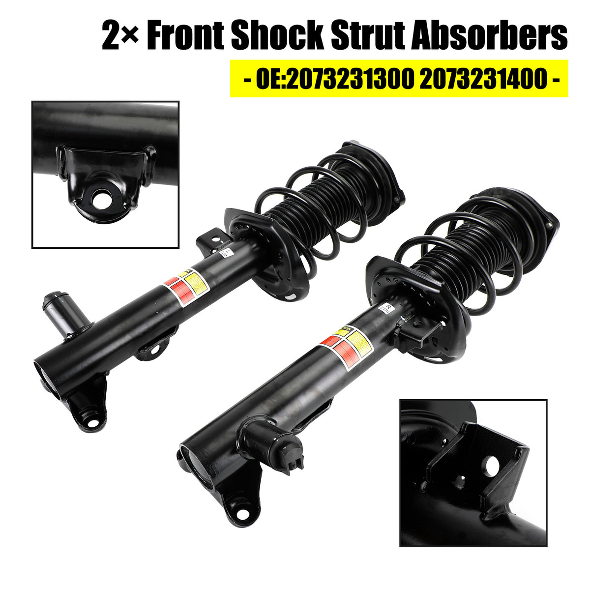 2× Front Shock Strut Absorbers for Mercedes-Benz C E Class 2073231300 2073231400