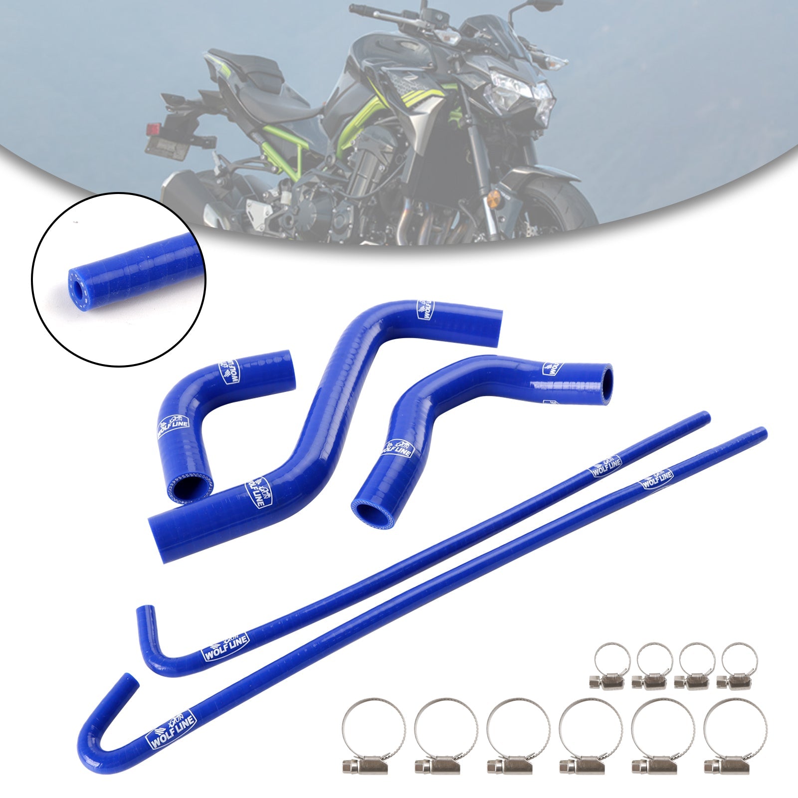 2017-2026 Kawasaki Z900 Silicone Radiator coolant Hose kit
