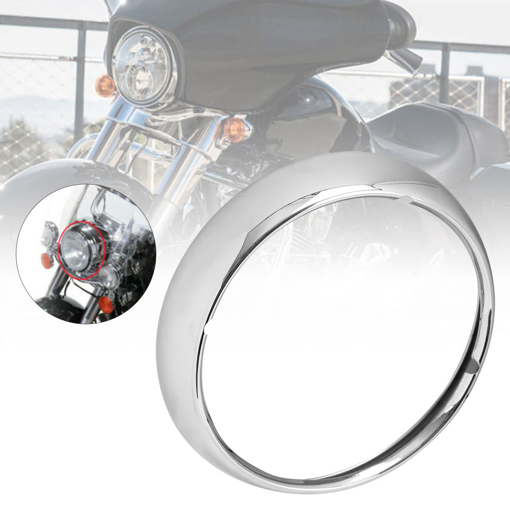 Touring Road King 67712-83A Generic 7" Chrome Headlight Trim Ring Light Cover