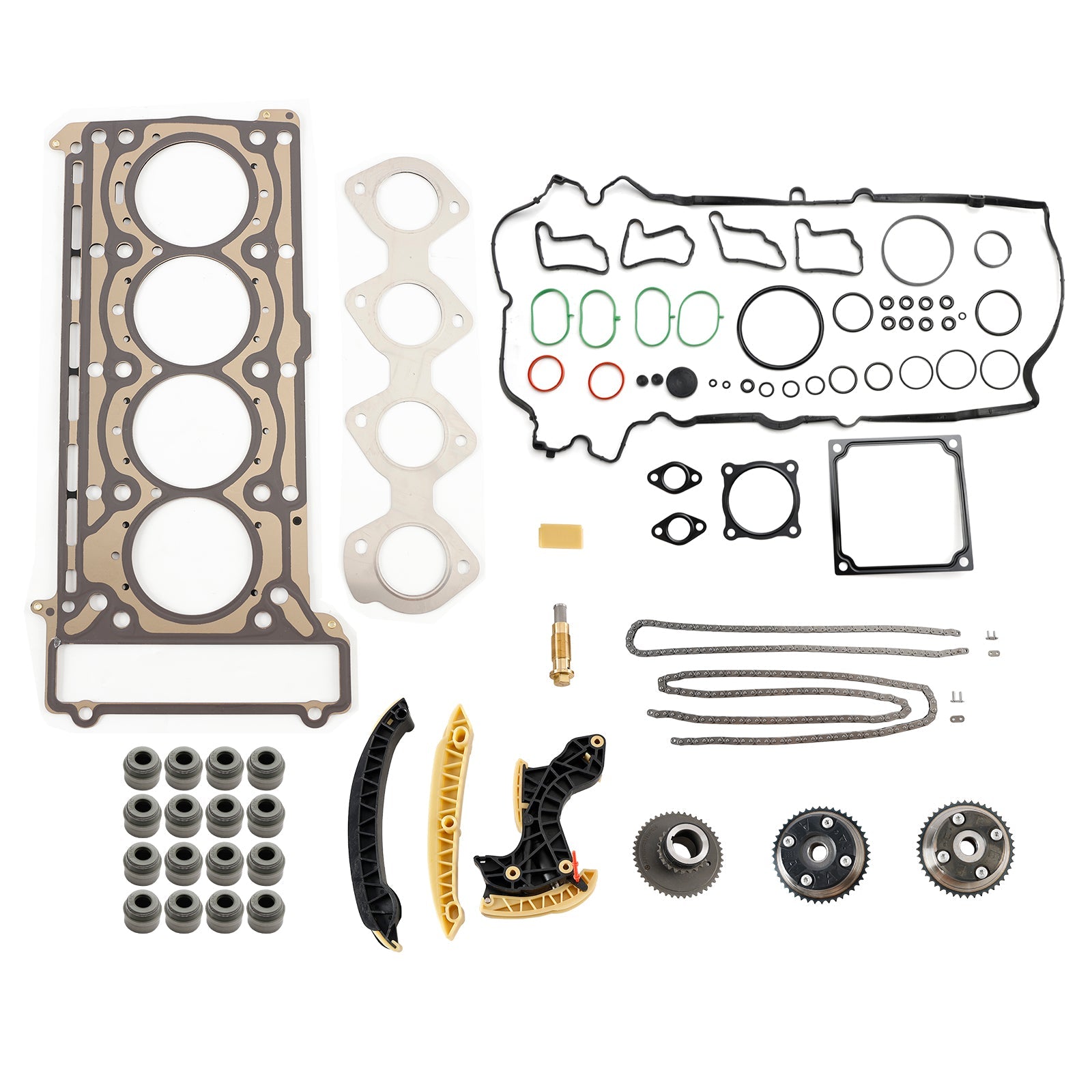 2002/11-2008/12 Mercedes-Benz E-Klasse W211 E 200 Kompressor Timing Chain Kit & Camshaft Gears & Head gGasket Set 2710500647