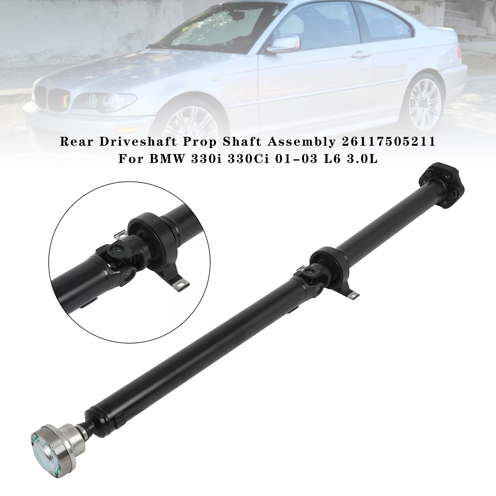 2001-2002 BMW 330Ci L6 3.0L Rear RWD; Automatic Trans. Rear Driveshaft Prop Shaft Assembly 26117505211