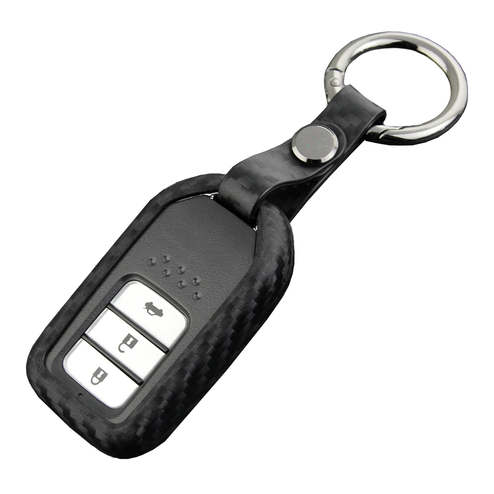 Leather Silicone Car Key Case Cover With Buckle For Honda