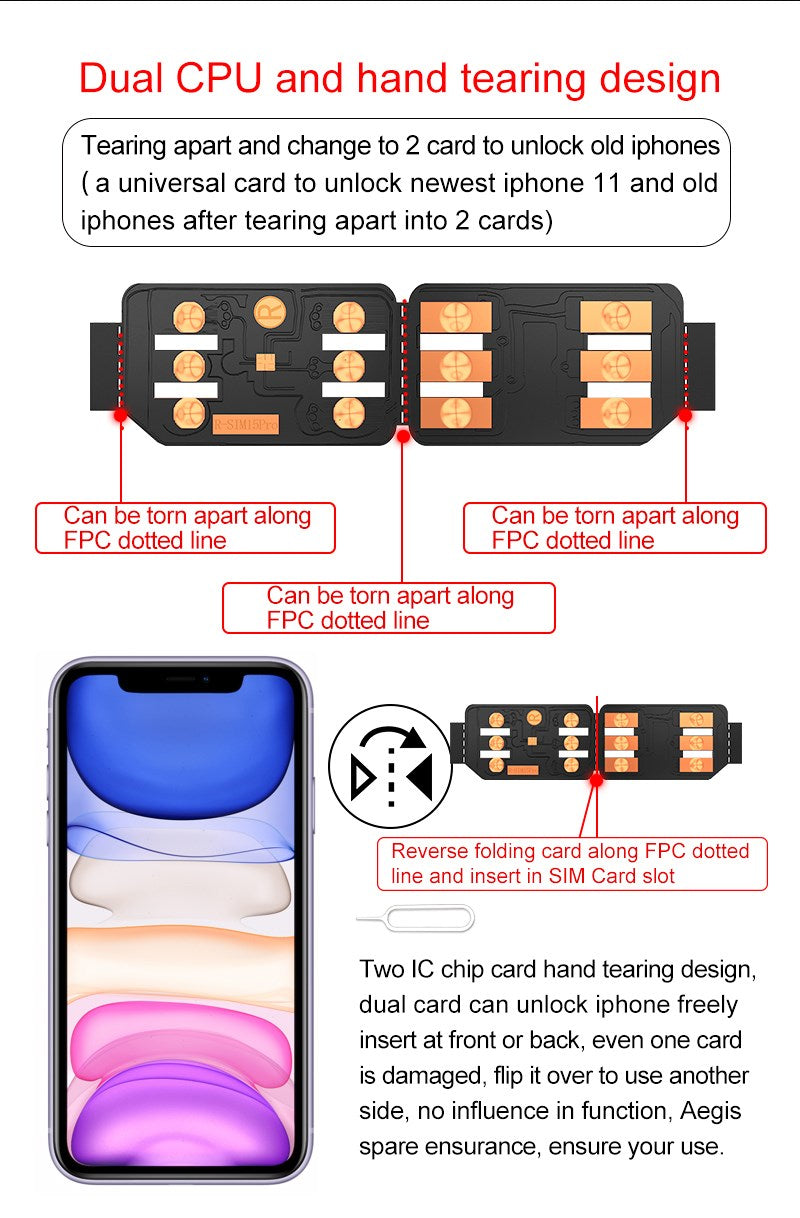 Upgrade RSIM-15 Nano Unlock Card for iPhone 13 Pro X XS Max 8 iOS 14.7
