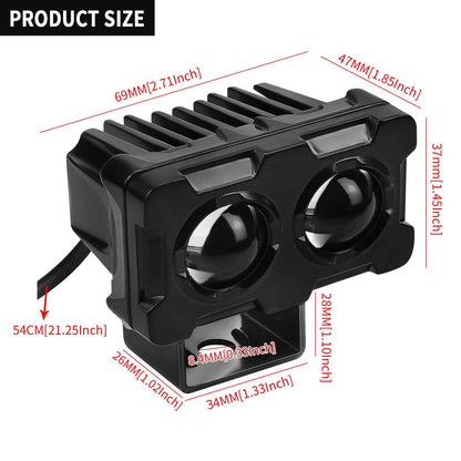 12V-85V Led Motorcycle Worklight Bike Front Headlight Square Spotlight Fog Light Generic