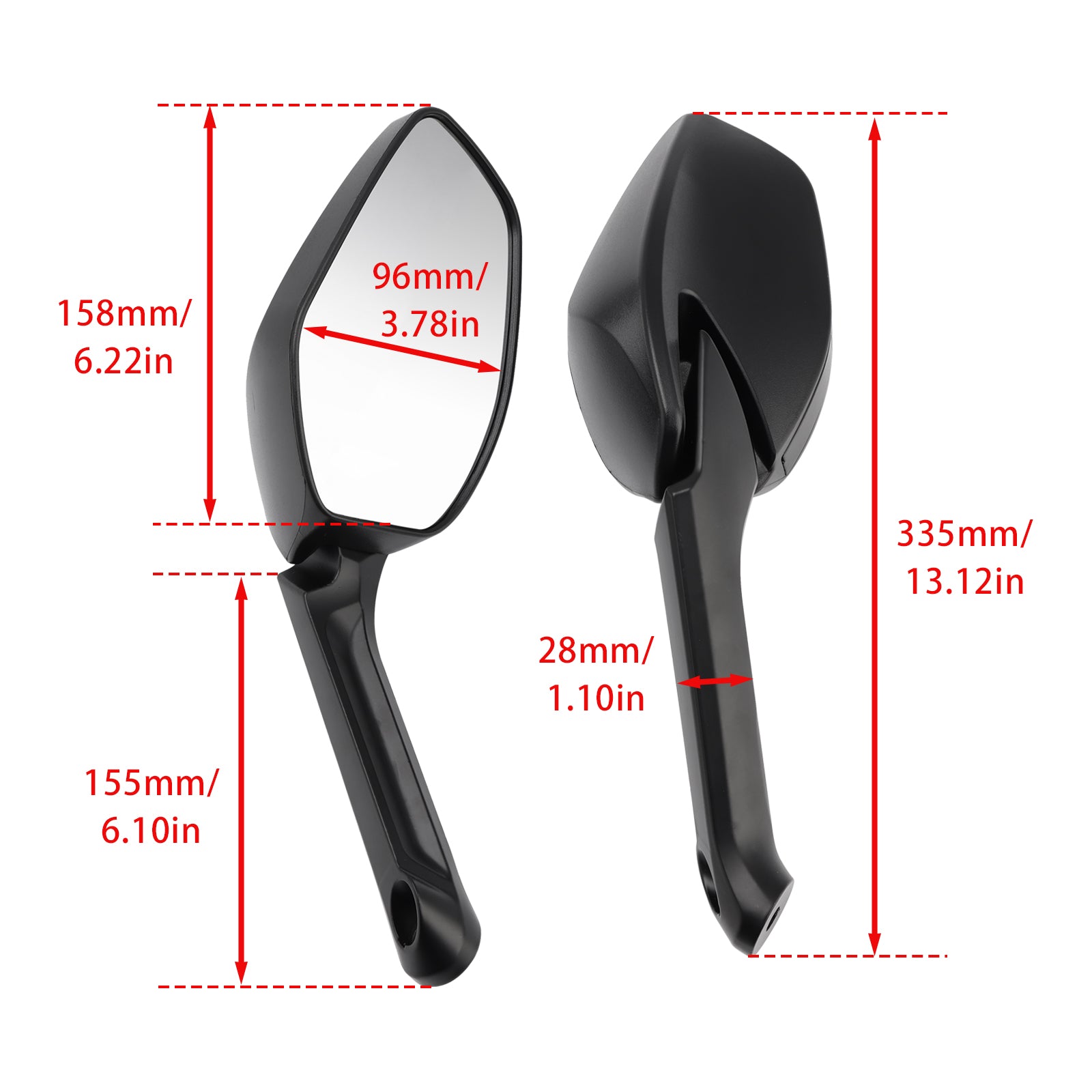 2017-2021 Ducati Multistrada 1260 Mirror Set Left & Right 52310462B 52310472B Generic