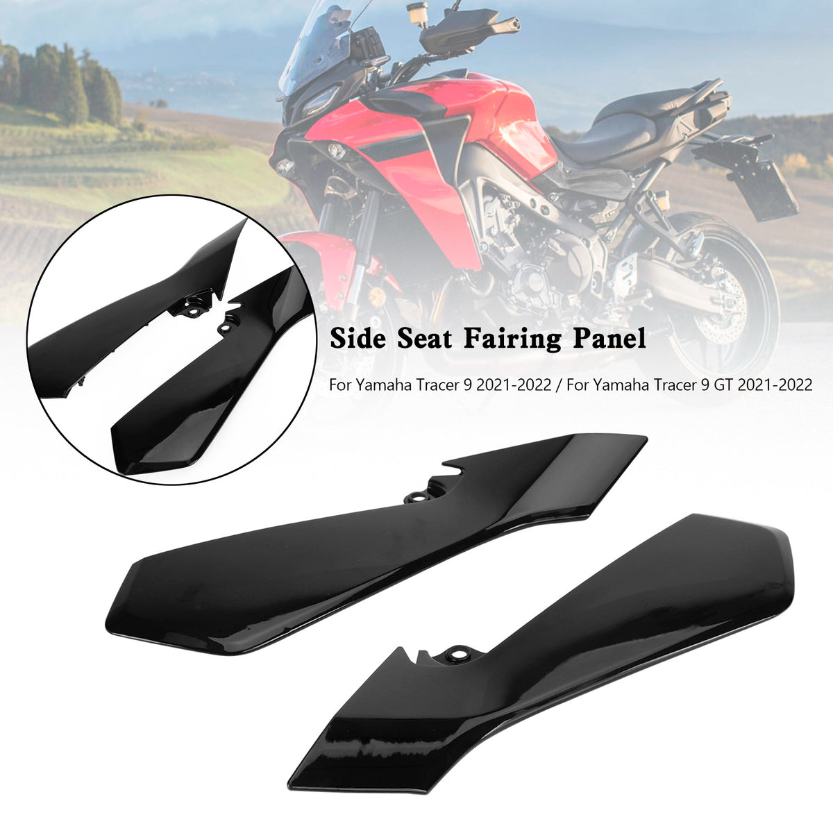 Rear Tail Side Seat Fairing Panel Cowl For Yamaha Tracer 9 GT 2021-2022 Black