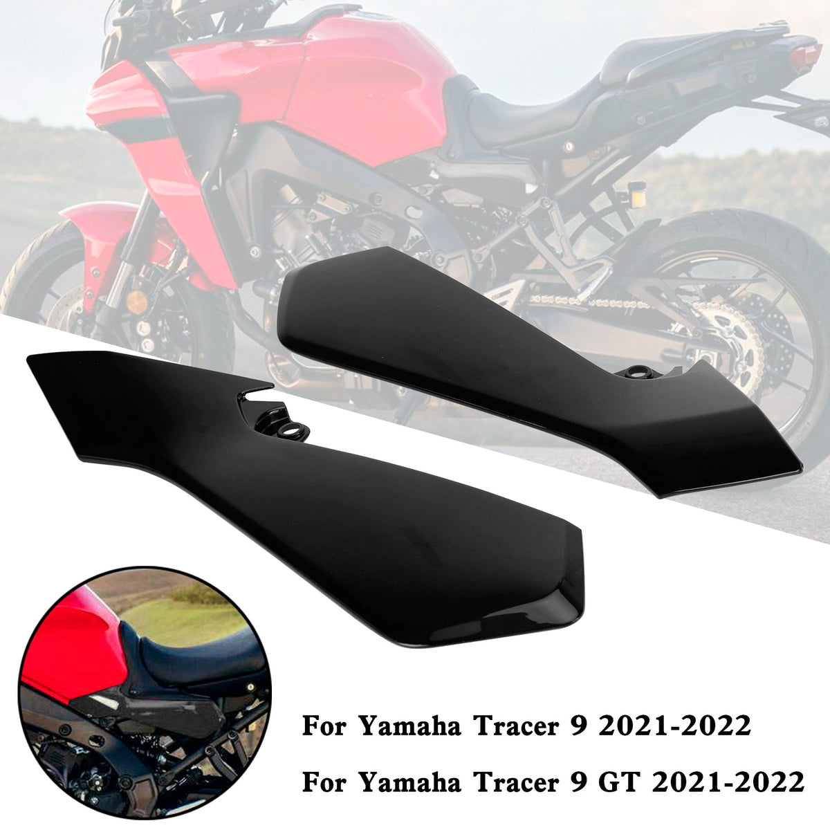 Rear Tail Side Seat Fairing Panel Cowl For Yamaha Tracer 9 GT 2021-2022 Black