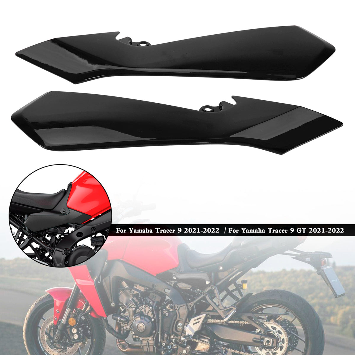 Rear Tail Side Seat Fairing Panel Cowl For Yamaha Tracer 9 GT 2021-2022 Black
