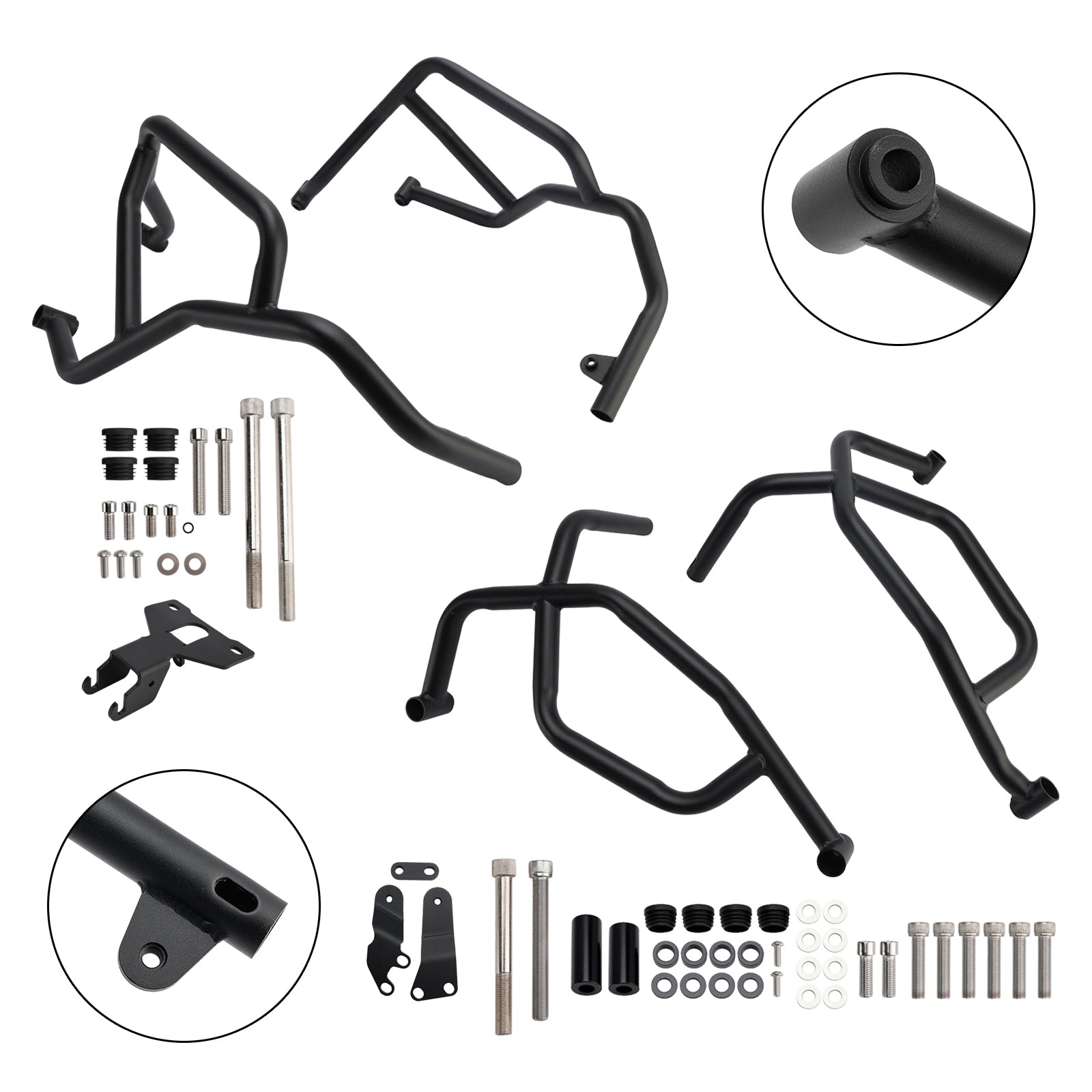 2021-2025 Yamaha Tracer 7 Upper Lower Kit Engine Guard Frame Crash Bar Black