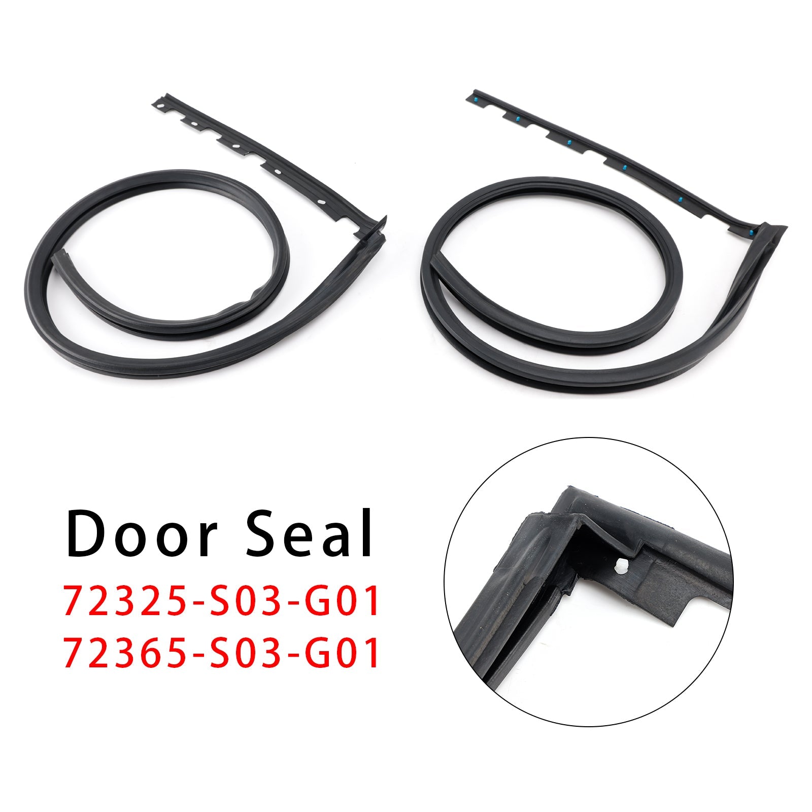 1996-2000 Honda 3D CIVIC EK9 EK2-3 EK4 Left+Right Door Sub Seal Set Rubber