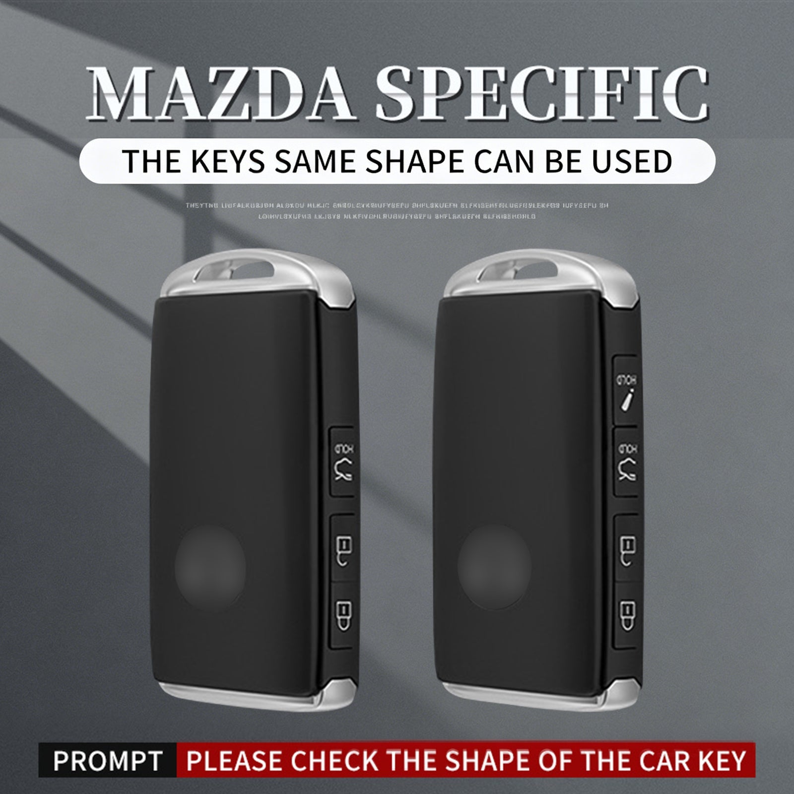 Aluminum Alloy TPU Black Car Key Case Cover With Buckle For Mazda CX-4 CX-5
