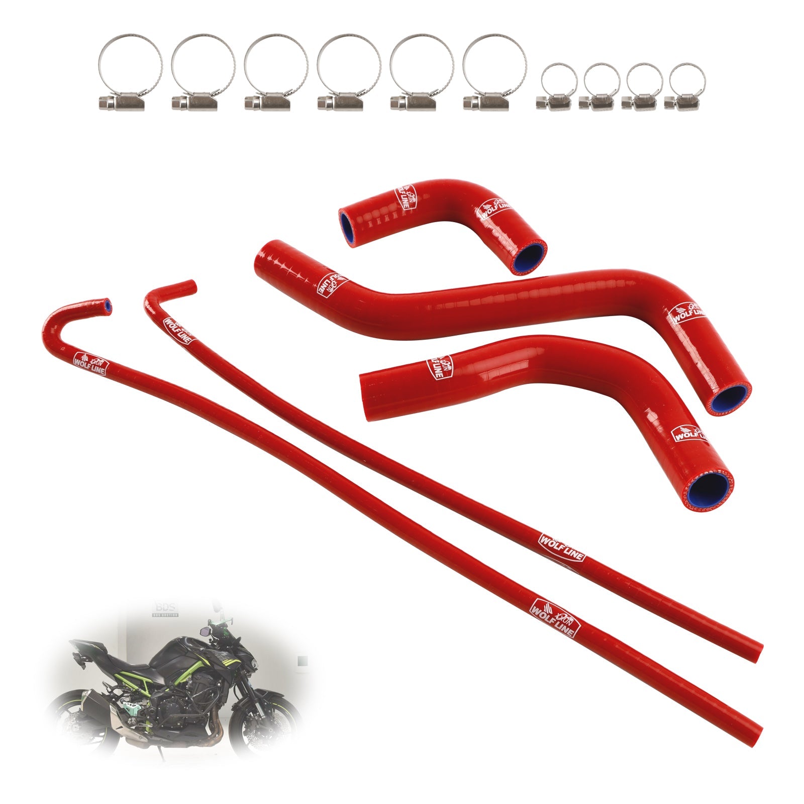 2017-2026 Kawasaki Z900 Silicone Radiator coolant Hose kit