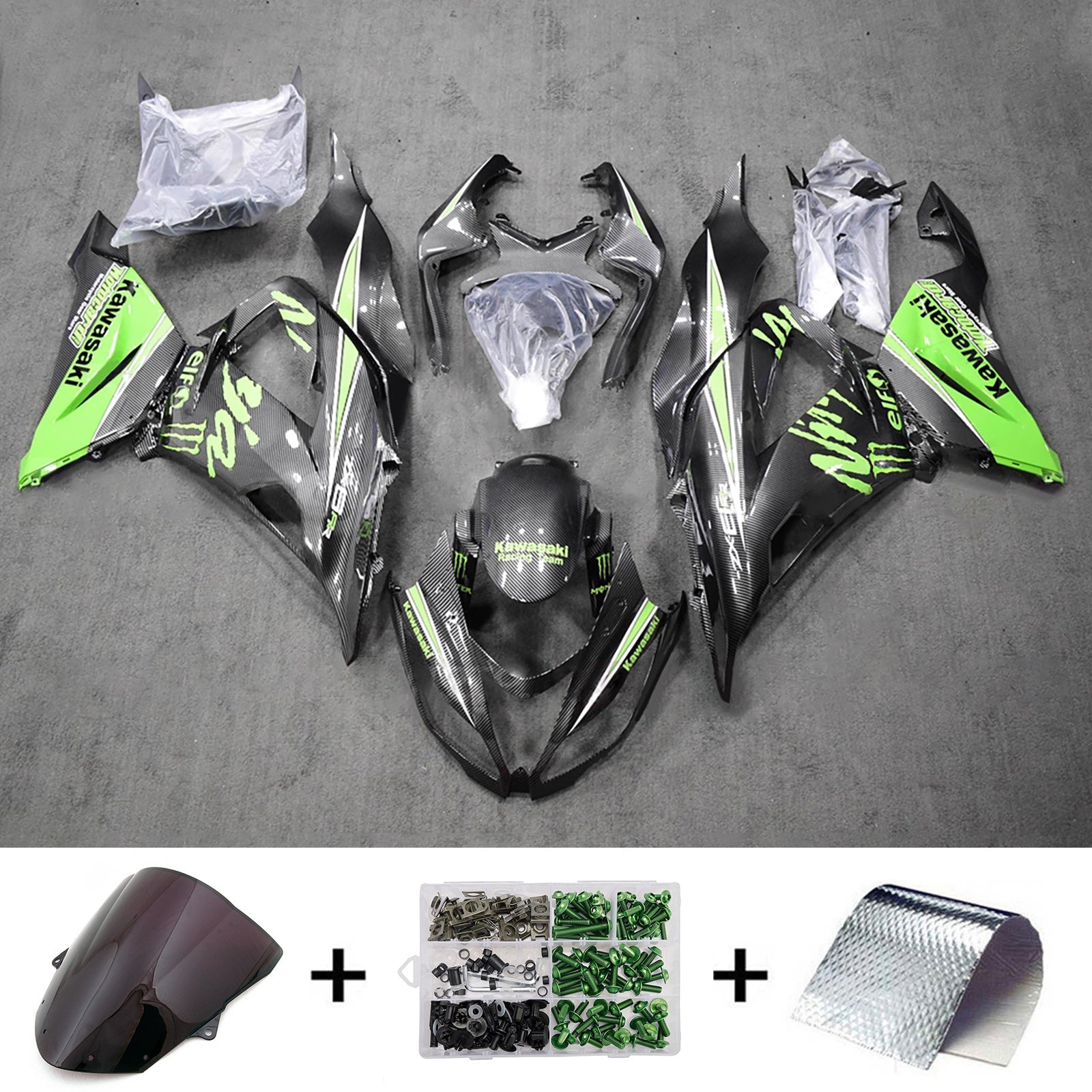 Injection Fairing Kit Bodywork Plastic ABS fit For Kawasaki ZX6R 636 2013-2018