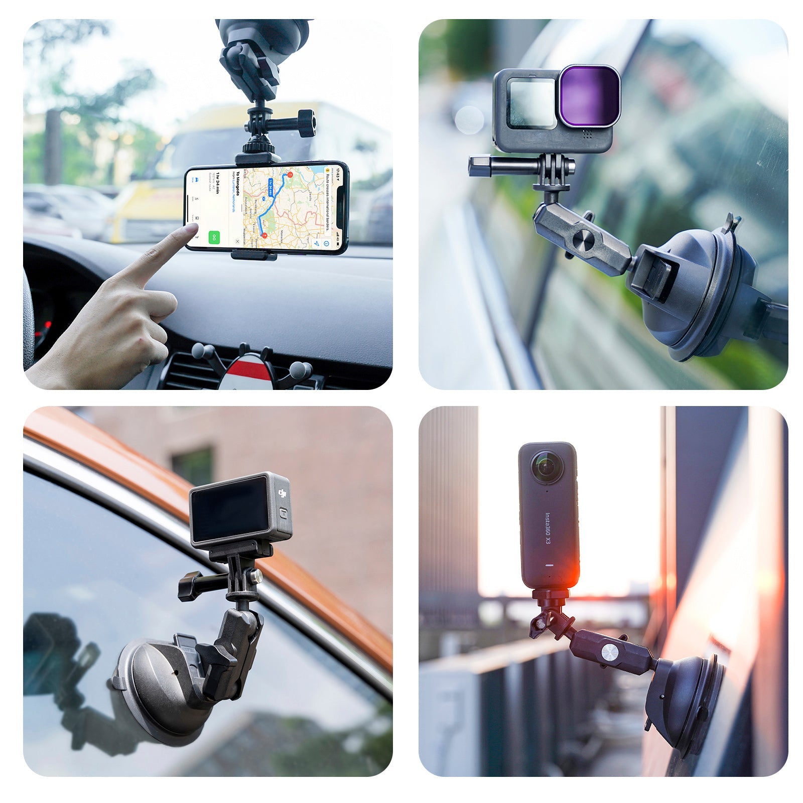 Universal Lightweight Strong Suction Cup Bracket For Dji Gopro13/Insta 360 Go3