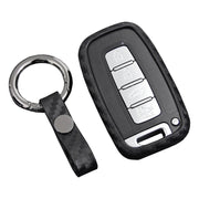 Leather Silicone Car Key Case Cover With Buckle For Hyundai Old Smart