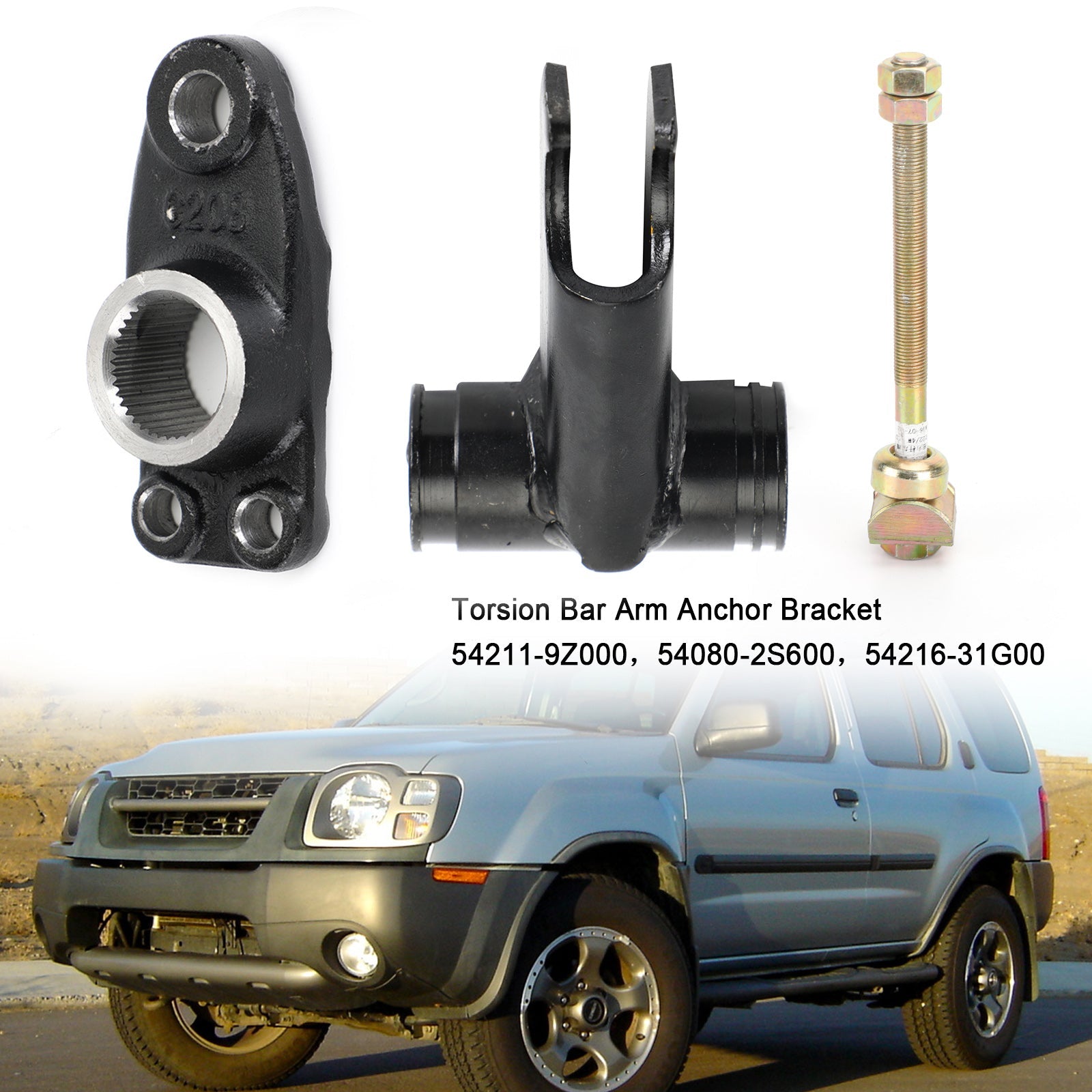 1999-2004 Nissan Frontier Torsion Bar Anchor Arm Torque V6 3.3L Torsion Bar Arm Anchor Bracket Left Side 54211-9Z000 54080-2S600