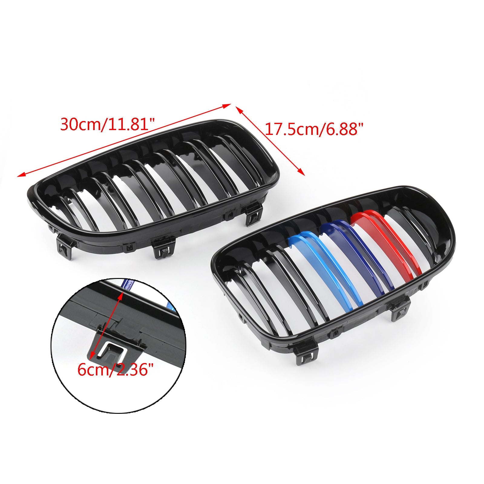 Black Sport Color Front Bumper Kidney Grille Fit BMW E81 E82 E87 E88 2008-2012