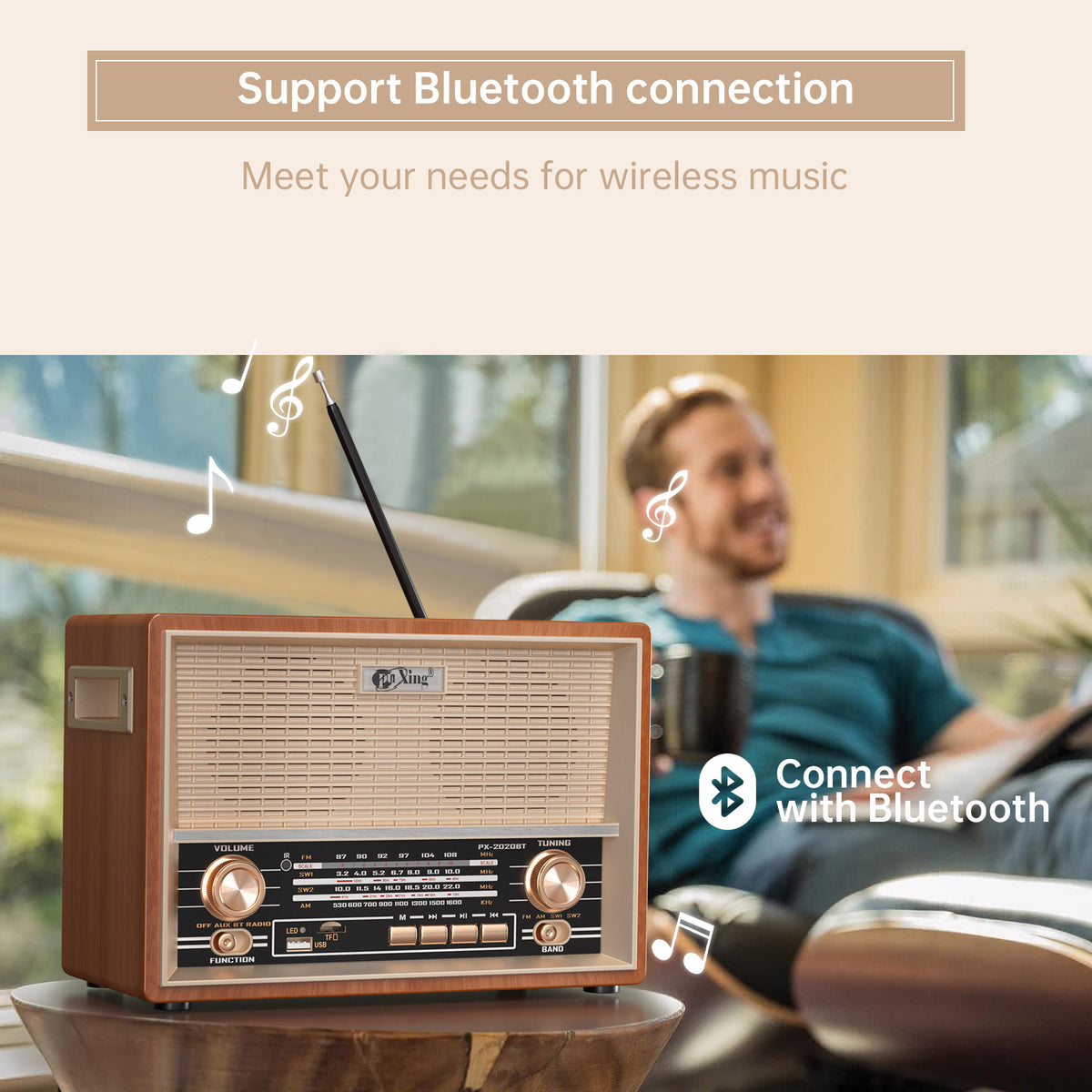 Retro-Style Decorative Radio Multifunction Music Player Bluetooth Speaker Radio
