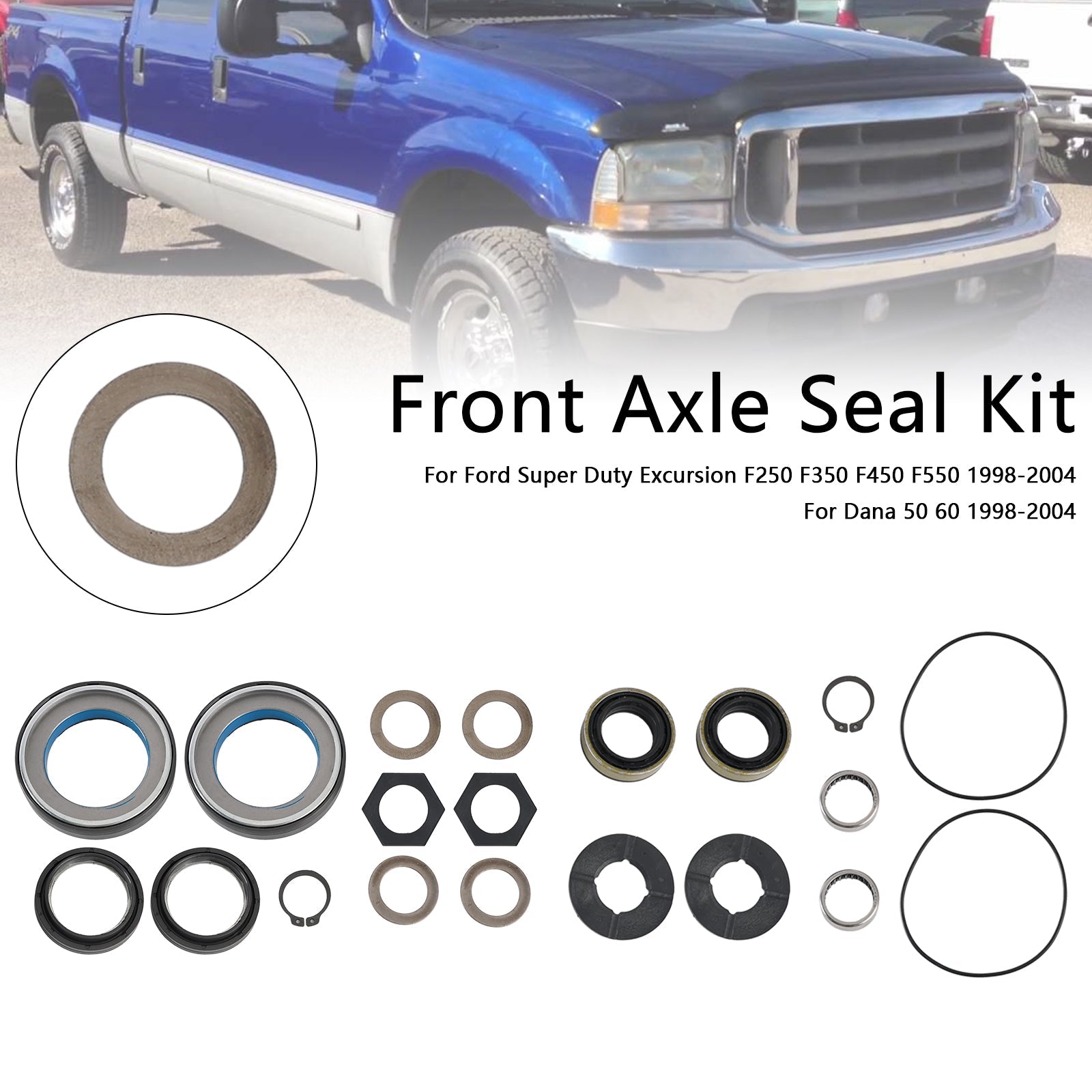 1998-2004 Dana 50 60 Front Axle Seal and Thrust Washer Kit