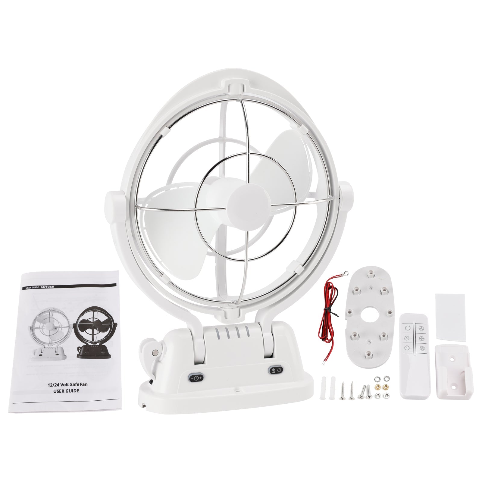 12V/24V Auto-Sensing Low-Power Draw Fan For Boats and RV White