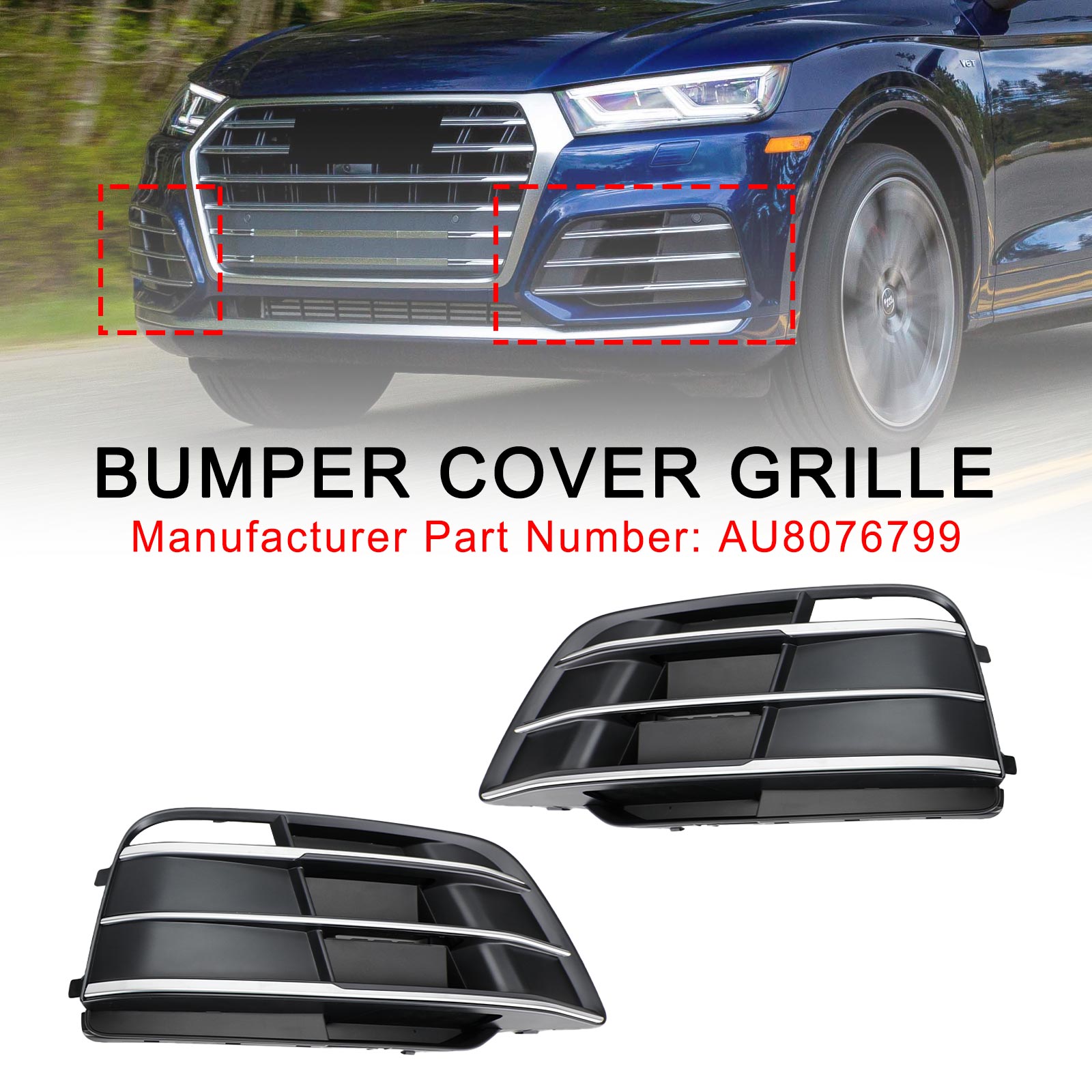 2018-2022 Audi Q5 SQ5 Front Bumper Grille Grill 80A807679MRU6 Pre-Facelift