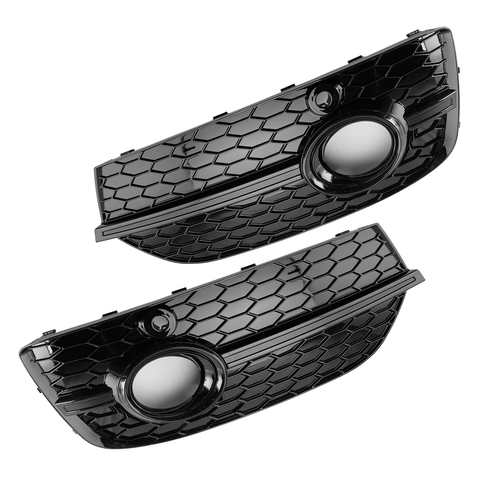 2013-2015 Audi Q3 RSQ3 Style Honeycomb Front Fog Light Covers Gloss Black
