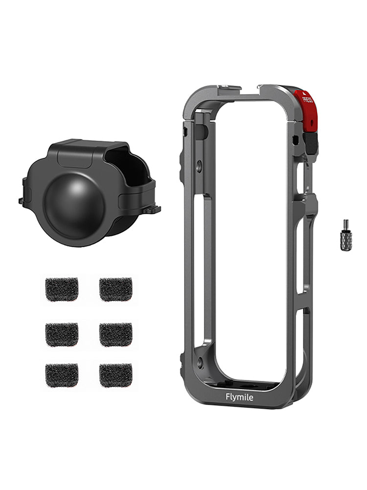 Utility Frame Case Cage for Insta360 X5 Protective Case Silicone Lens Cap Guard