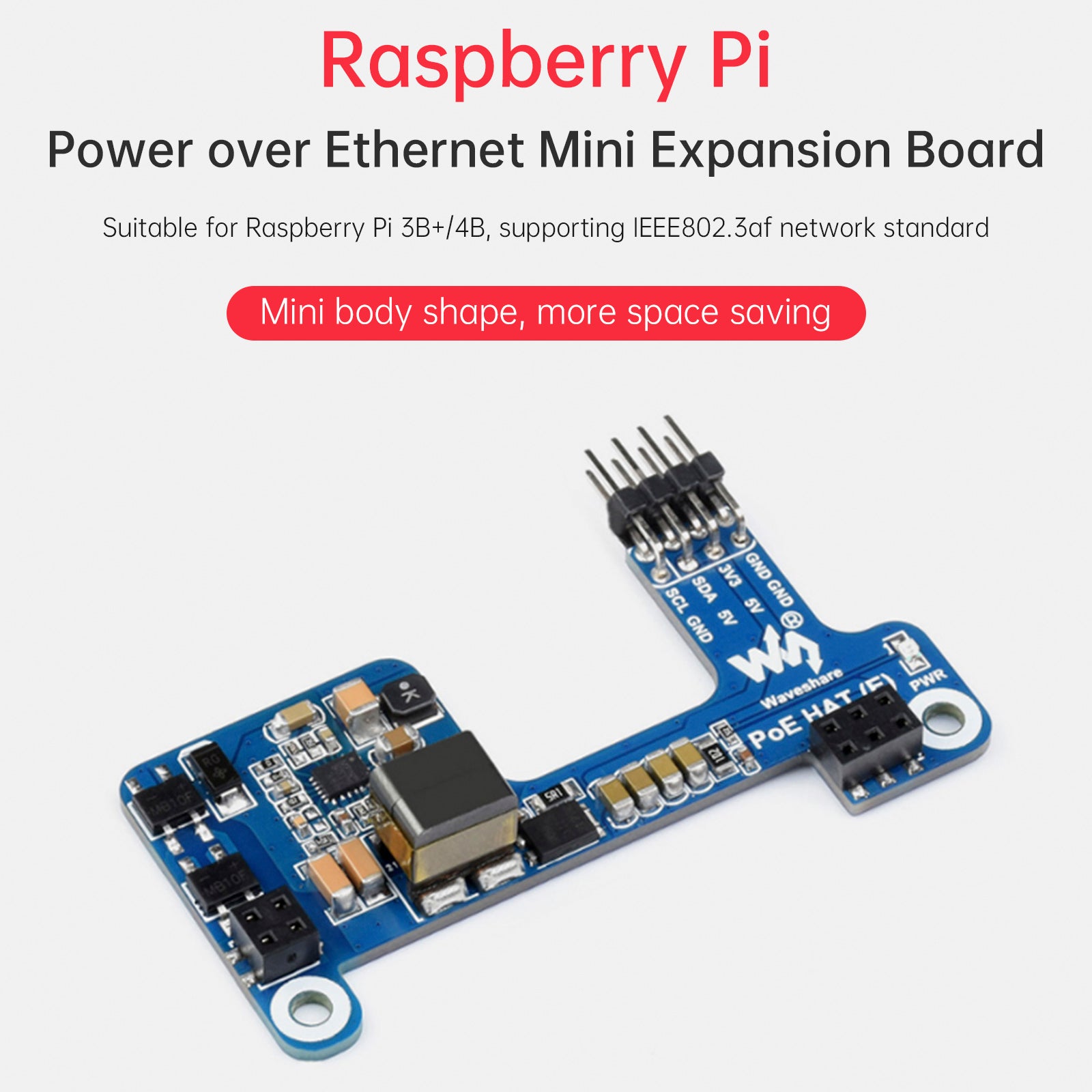 Raspberry Pi 4B/3B+ Ethernet Power Supply Expansion Board Poe Power Supply