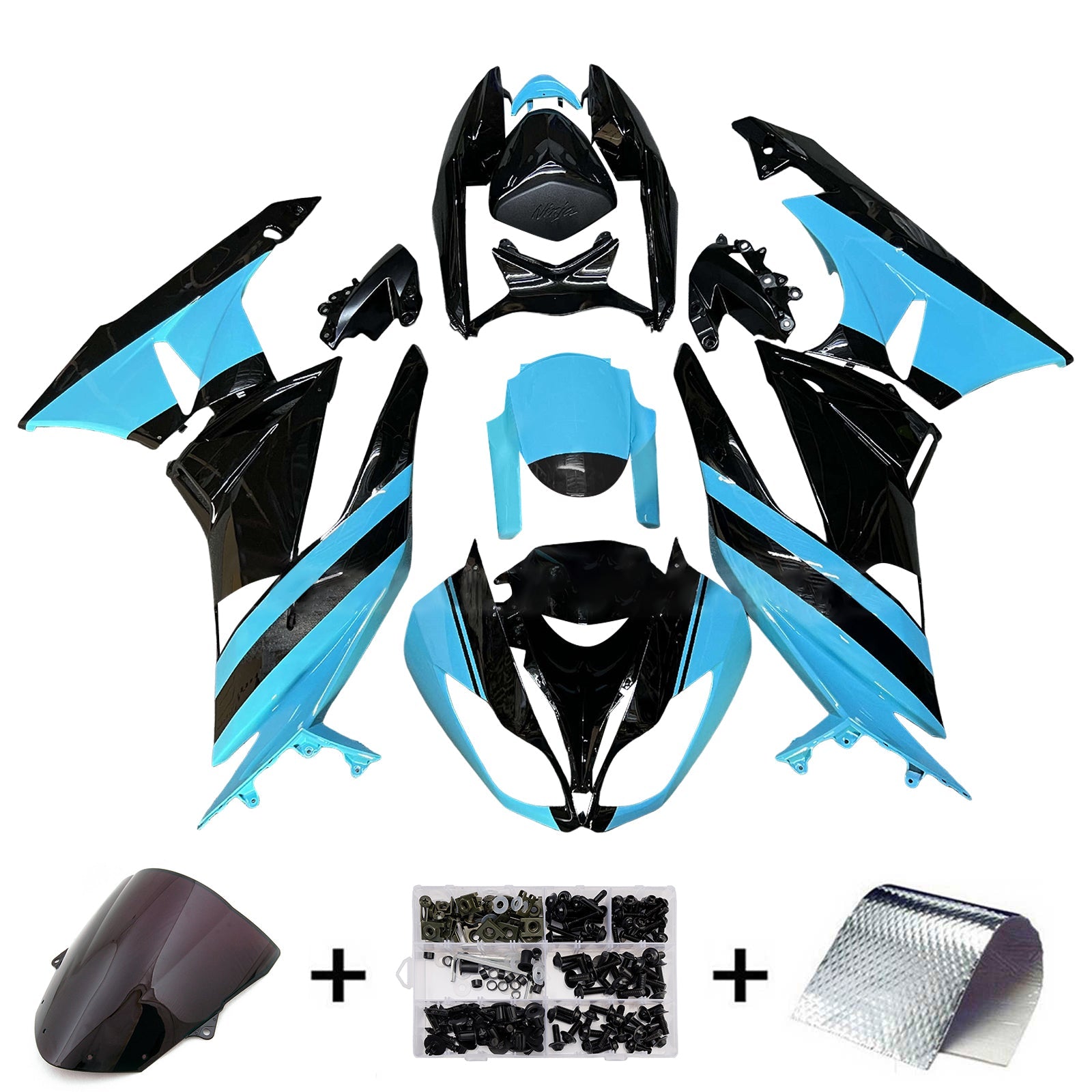 Injection Fairing Kit Bodywork Plastic ABS fit For Kawasaki ZX6R 636 2009-2012