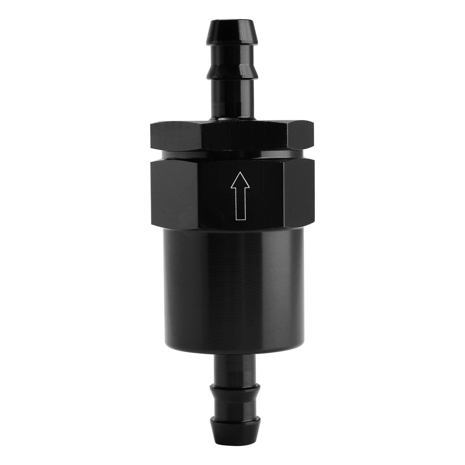 Black Inline EFI Fuel Systems Filter Adapter 3/8" Barb With 30 Micron Filter Element