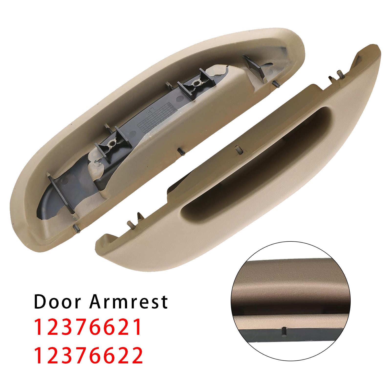 2PCS Door Armrest Pull Handle Cover For Chevy GMC Savana Van 1996-2002 Tan