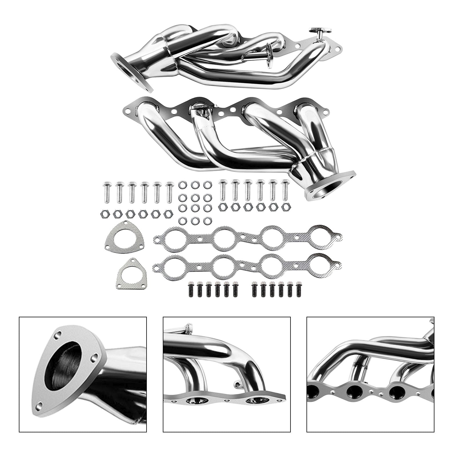 Header Manifold Exhaust Fit Chevy Silverado 1500HD 2001-2003 Fit GMC Sierra 1500