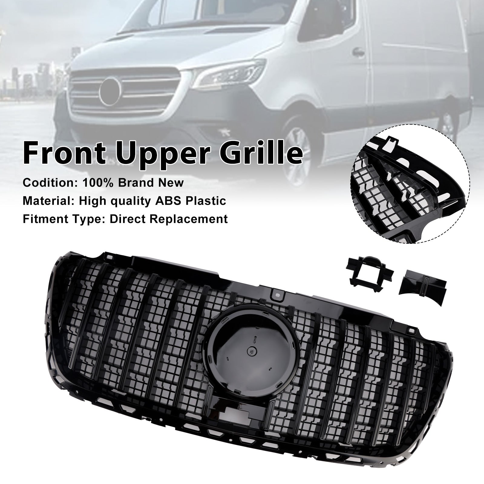 2018-2023 Mercedes Sprinter W907 W910 GTR-Style Front Bumper Grill Grille A9108852600