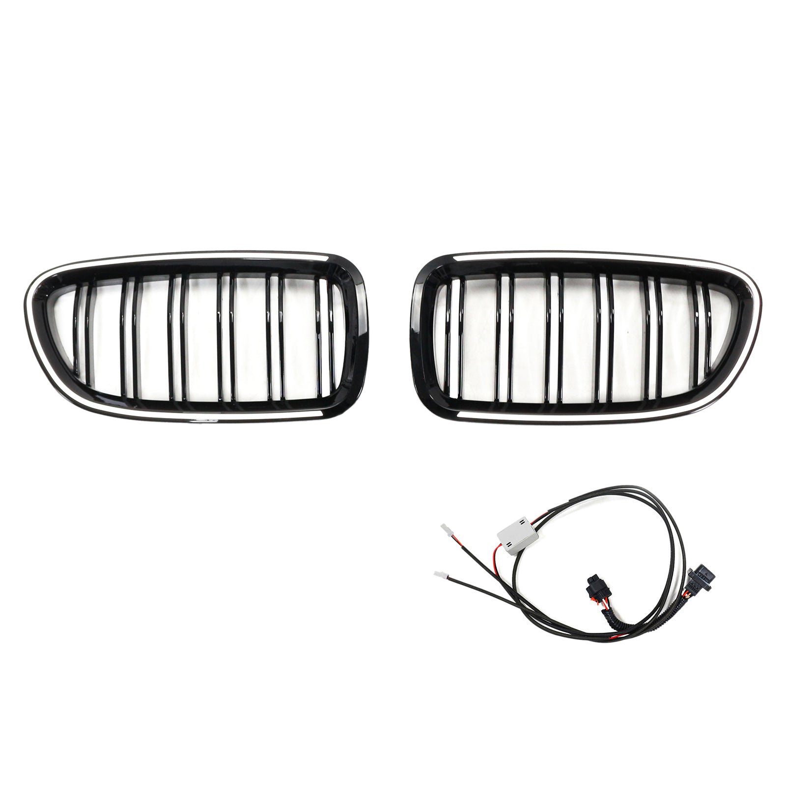 11.2009-02.2017 BMW 5-Series F11 Touring Kidney Bumper Grille Grill Gloss Black 51137203203 51137203204