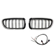 01.2009-10.2016 BMW 5-Series F10 M5 Kidney Bumper Grille Grill Gloss Black 51137203203 51137203204